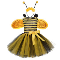3 PCS Halloween Bee Costume Set Lovely Bubble Dress For Kids Carnival Party With Headband