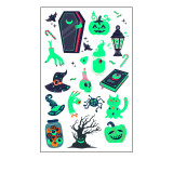 Happy Halloween 20 PCS Luminous Ghost and Spider Web Tattoo Stickers Halloween Party Decor