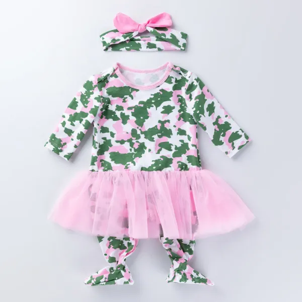 Multicolor Skull Printed Tutu Dress Orange Striped Pumpkin Patterns Printed Skirt Suit