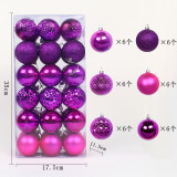Merry Christmas 36 Pieces Matte Christmas Tree Ornaments Hanging Balls Decoration