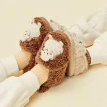 Toddler Kids Cartoon Cute Sheep Cotton Winter Warm Home Non-slip Lamb Shoes
