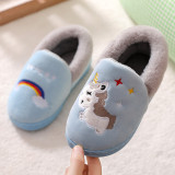 Toddler Kids Cartoon Animals Pony Cotton Plush Winter Shoes Home Slipper