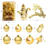 Merry Christmas 30 Pieces Deer and Matte Christmas Tree Ornaments Hanging Balls Decoration
