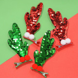 Merry Christmas 2 Pieces Red and Green Hairpin Christmas Tree Headband Christmas Tree Gift Decoration