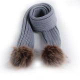 Baby 2 Pieces Knitted Plush Hat and Scarf Outdoor Winter Warm Hat