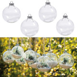 Merry Christmas 6 Pieces 8cmTransparent Christmas Hanging Ornaments Balls Decoration