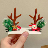Merry Christmas 4 PCS Hairpin Christmas Pine Cones and Antlers Headband Christmas Decoration