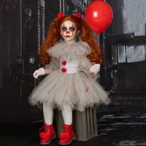Halloween Gray Joker Tutu Dress Bubble Dress For Toddler Girls Carnival Party