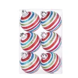 Merry Christmas 6 Pieces 6cm Painted Christmas Tree Ornaments Hanging Balls Decoration