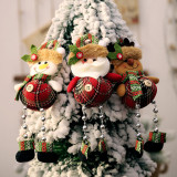 Christmas 3 Pieces Plaid Santa Claus and Elk Doll Christmas Decoration Ornament