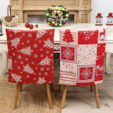 Christmas Snowflake and Xmas Tree Woven Chair Cover Christmas Home Decor
