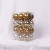Merry Christmas 24 Pieces 6cm Transparent and Matte Christmas Tree Ornaments Hanging Balls Decoration