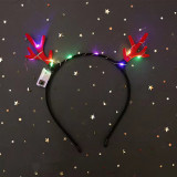 Merry Christmas LED Light Up Feather Sika Deer Headband Christmas Party Decoration