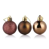Merry Christmas 24 Pieces 8cm Frosted and Matte Christmas Tree Ornaments Hanging Balls Decoration