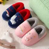 Toddler Kids Cartoon Animals Pony Cotton Plush Winter Shoes Home Slipper