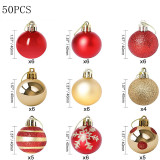 Merry Christmas 50 Pieces 4cm Gold and Red Christmas Hanging Ornaments Balls Decoration