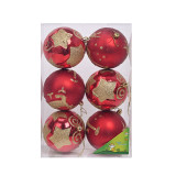 Merry Christmas 6 Pieces 6cm Stars Painted Christmas Tree Ornaments Hanging Balls Decoration