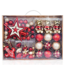 Merry Christmas Stars Flower Painted Christmas Tree Ornaments Hanging Balls Decoration