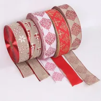 Merry Christmas 10m Silk Ribbon Gift Strap and Christmas Tree Christmas Party Decor