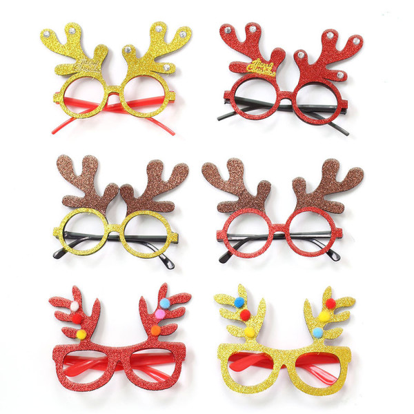 Merry Christmas Antlers and Rabbit Christmas Decoration Glasses Frame