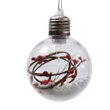 Merry Christmas 3 Pieces 8cm Transparent Streamer Christmas Tree Ornaments Hanging Balls Decoration