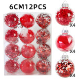 Merry Christmas 12 Pieces 6cm Xmas Tree Ornaments Hanging Balls Decoration