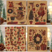 Merry Christmas 12 Pieces Big Medium and Small Size Christmas Gift Bag Kraft Paper Bag