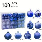 Merry Christmas 100 Pieces 6cm Hollow Out and Matte Christmas Ornaments Balls Decoration