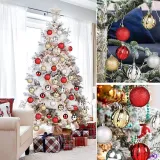 Merry Christmas 36 Pieces 6cm Colorful Christmas Hanging Ornaments Balls Decoration