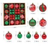 Merry Christmas 42 Pieces Christmas Tree Ornaments Hanging Painted Balls Decoration