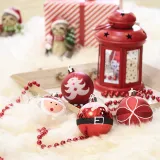Merry Christmas 9 Pieces 6cm Santa Claus Christmas Ornaments Balls Decoration