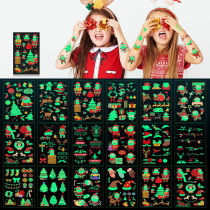 Christmas 16 PCS Santa Claus and Hat Luminous Tattoo Stickers Christmas Gift Decotation