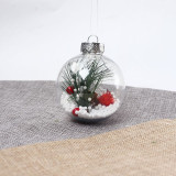 Merry Christmas 3 Pieces 6cm Ribbon Christmas Tree Ornaments Hanging Balls Decoration