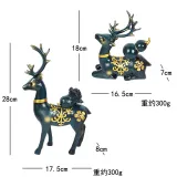 Home Ornament 2 Pieces Elk Desktop Craft Ornament Figure Statue