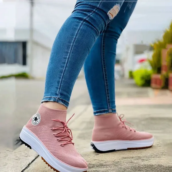 Women Low-top Single Shoes Thick-soled Flats Female Canvas Sneaker