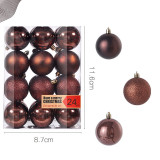 Merry Christmas 24 Pieces 6cm Matte Christmas Tree Ornaments Hanging Balls Decoration