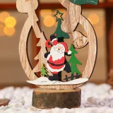 Christmas Wooden Plate Snowman and Xmas Tree Christmas Ornament Decoration