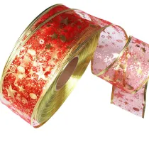 Merry Christmas 5 Rolls 2M Metallic Ribbon Christmas Party Decoration
