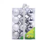 Merry Christmas 24 Pieces 4cm Frosted and Matte Christmas Tree Ornaments Hanging Balls Decoration