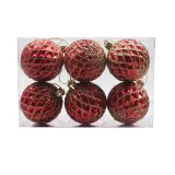 Merry Christmas 6 Pieces 6cm Painted Christmas Balls Home Party Decoration