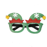 Merry Christmas Xmas Hat and Bowknot Christmas Decoration Glasses Frame