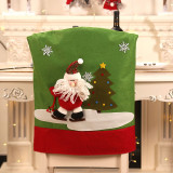 Christmas Dining Decor Santa Claus Home Woven Chair Covers Christmas Decor