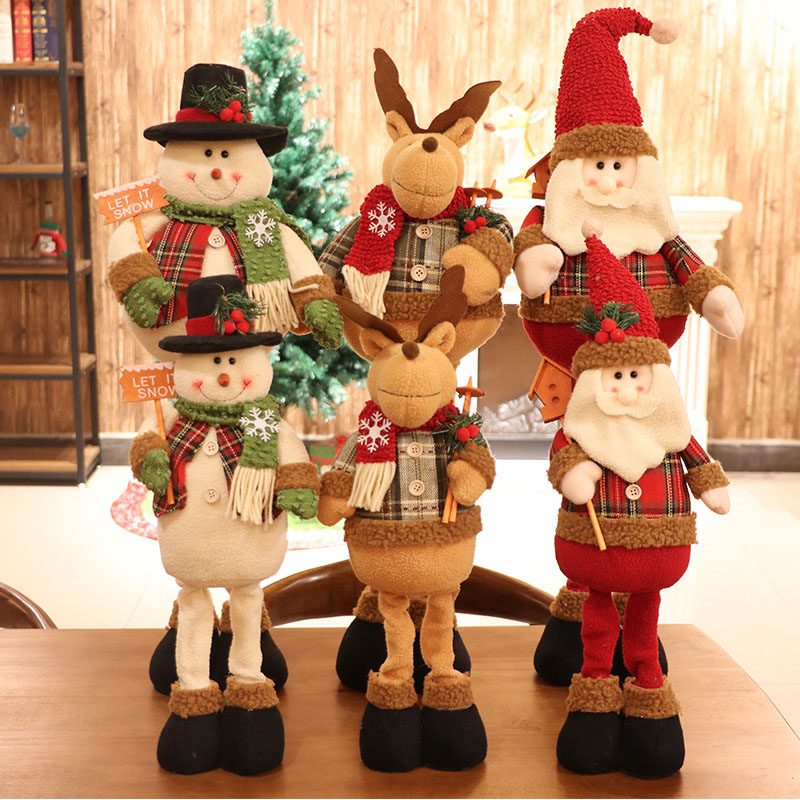 Christmas Santa Claus and Snowman Dolls Christmas Ornament