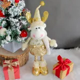 Christmas Golden Santa Claus and Snowman Christmas Decoration Ornament