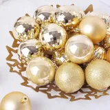 Merry Christmas 24 Pieces 4cm Christmas Tree Ornaments Hanging Balls Decoration