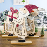 Christmas LED Light Up Painted Stand Snowman with Scarf Christmas Home Ornament Decoration