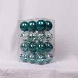 Merry Christmas 24 Pieces 6cm Transparent and Matte Christmas Tree Ornaments Hanging Balls Decoration