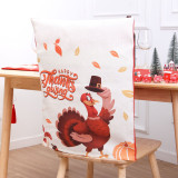 Thanksgiving Day Turky and Christmas Woven Chair Covers Happy Holiday Decor