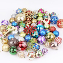Merry Christmas 60 Pieces Snowflake Christmas Tree Ornaments Hanging Painted Balls Decoration