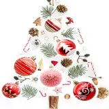 Merry Christmas 24 Pieces 6cm Christmas Ornaments Hanging Balls